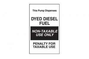 Dyed Diesel Fuel Nontaxable Use Only 6″ X 10″ – Phoenix Pump, Inc.