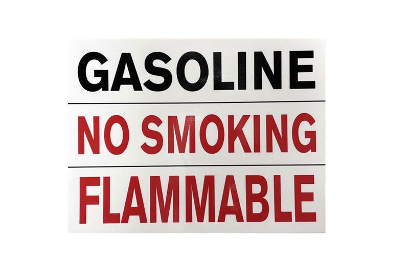 Decal - GASOLINE, NO SMOKING, FLAMMABLE
